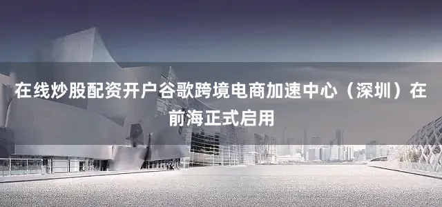 在线炒股配资开户谷歌跨境电商加速中心（深圳）在前海正式启用
