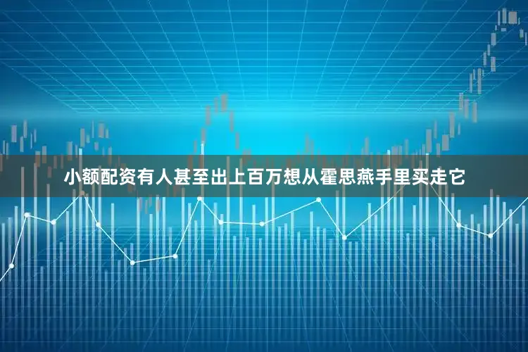小额配资有人甚至出上百万想从霍思燕手里买走它